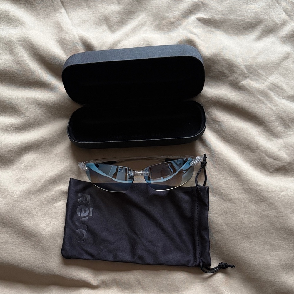 Revo Descend Pro Silver Sunglasses with Black Case